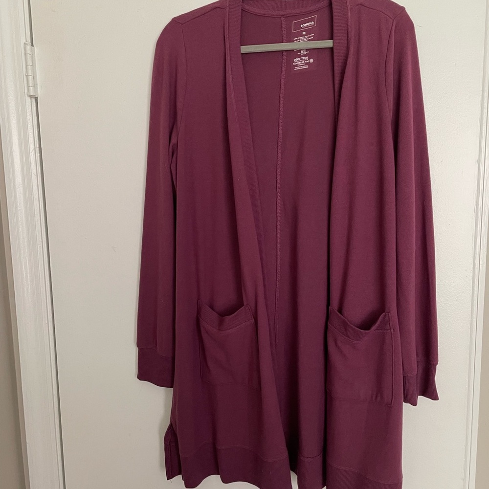 Sonoma Women's Purple Sweater Cardigan M